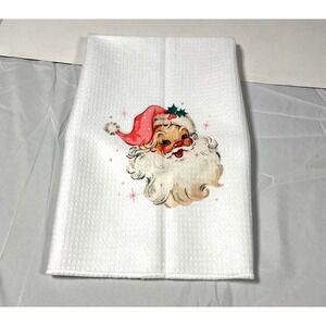 Vintage Christmas Santa Claus Kitchen Hand Towel Holiday Decor